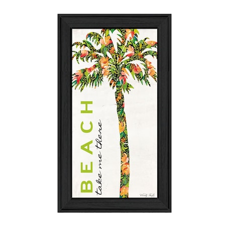 Homeroots Beach Take Me There Black Framed Print Wall Art 529789
