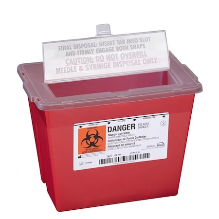 Bemis Biohazard Container, Medium, 2 Gallon, Red, 2 per Case, 2PK 102032