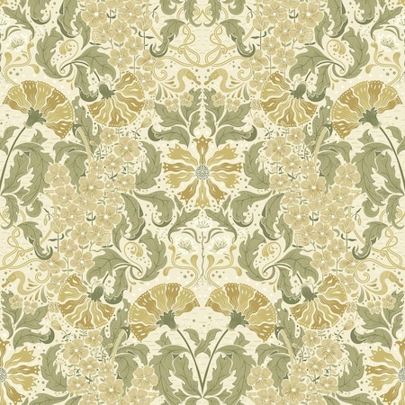 A-Street Prints Ojvind Gold Floral Ogee Wallpaper 4080-83117