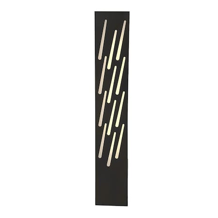 Westgate 33.5in DECORATIVE SQUARE BOLLARD WITH RAIN PATTERN 25W 3CCT 120-277V BLK, 30K/40K/50K, Black BOL-605-33-S-RP-MCT-BK