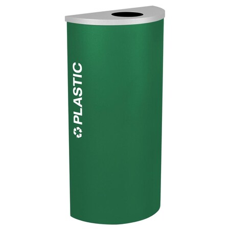 Ex-Cell Kaiser Kaleidoscope 8 Gallon Half Round Recycle Bin for Plastic, Emerald Texture RC-KDHR-PL EGX