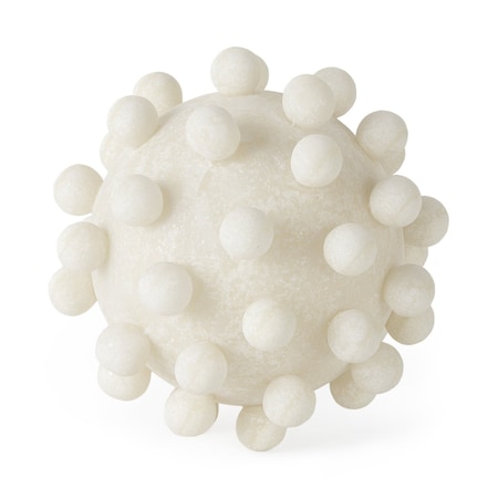 Homeroots 6" Ivory Resin Knobby Nubs Orb Tabletop Sculpture 392545