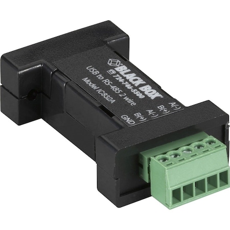 Black Box Black Box Serial Converter, USB 2.0 to RS-485, USB 2.0, 1-Port IC832A