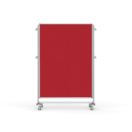 Ghent Nexus Partition, Mobile 2-Sided Fabric Bulletin Board, 65''H x 46''W, Red NEX224FFP-98