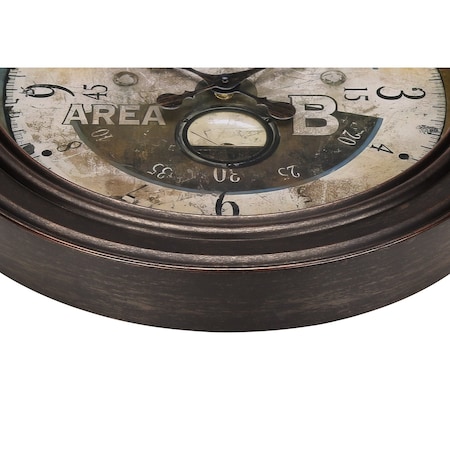 Monarch Specialties Clocks, 18'' Round, Wall Clock, Antique Brown, Traditional I 9090