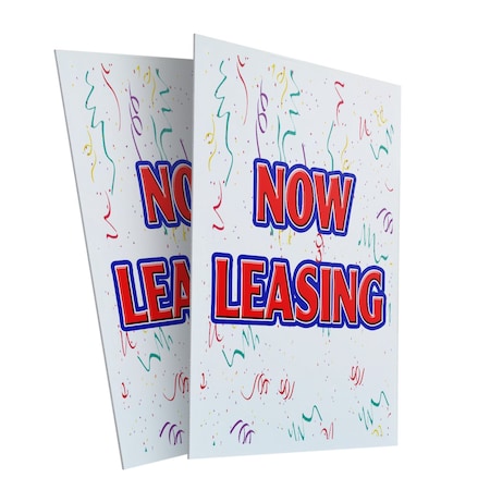 Signmission Now Leasing, Plastic Signs Only 24 Inch x 36 Inch, Corrugated Plastic, 2PK CSB-2436-2PACK-Now Leasing