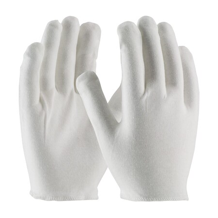 Cleanteam Heavy Weight Cotton Lisle Inspection Glove with Overcast Hem Cuff, Men's, 12PK 97-540H