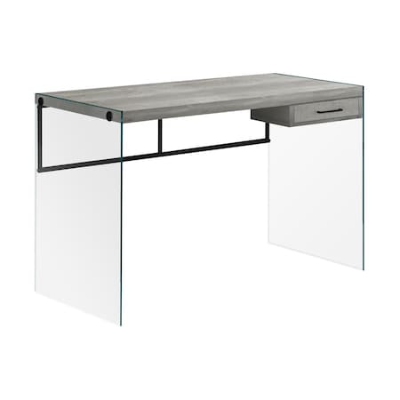 Homeroots 48" Gray and Clear Computer Desk 333542