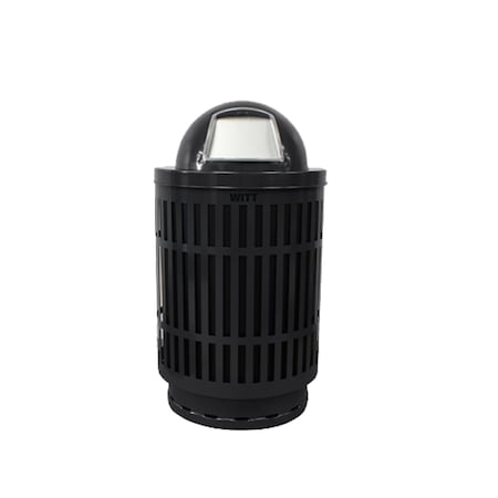 Witt Industries Black Outdoor Receptacle with Laser Design with Dome Top MAS40P-DT-BK