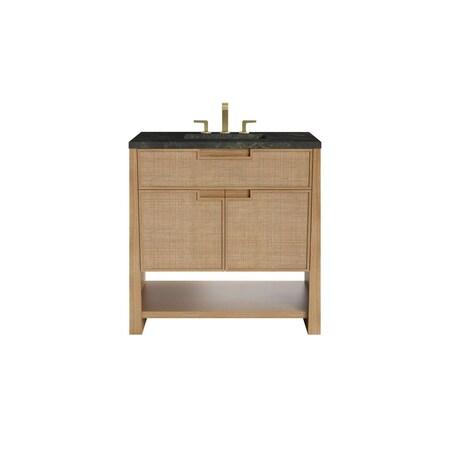 James Martin Vanities Solene 36" Single Vanity, Seaside Oak, w/ 3 CM Phantome Eclos Top D225-V36-SSO-3PHT