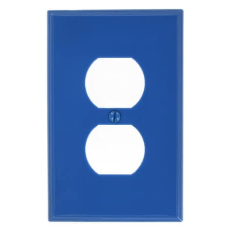Leviton Receptacle Wallplate, Midway Size, Gang 1, Blue PJ8-BU