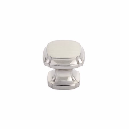 Schaub 1-3/8in Empire Square Cabinet Knob Brushed Nickel Finish 882-BN