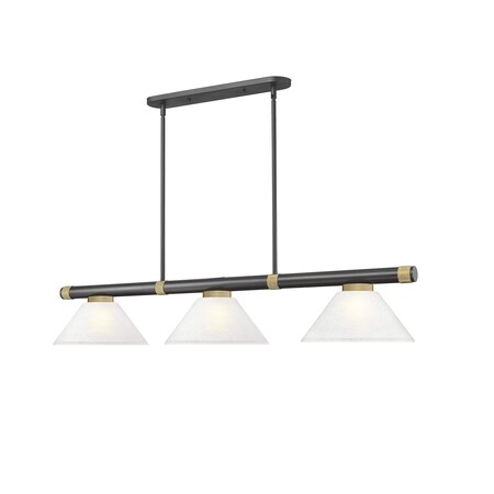 Z-Lite Vanguard Matte Black + Rubbed Brass 3 Light Billiard 3050-3MB-RB-AWL14