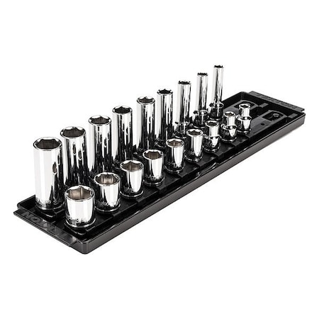 Tekton Socket Set, Steel, 18 Pieces SHD91213