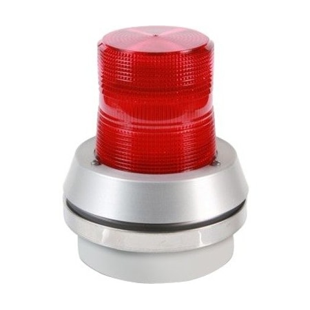 Edwards Signaling Flashing Light with Horn, Red Lens, Silver Base, Incandescent, 120V AC, 65 FPM, 6 in Dia. 51R-N5-40W