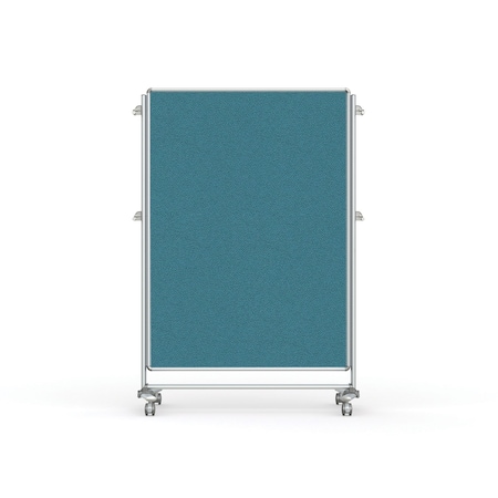 Ghent Nexus Partition, Mobile 2-Sided Fabric Bulletin Board, 65''H x 46''W, Teal NEX224FFP-97