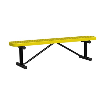 Leisure Craft Portable, Bench w/o Back, 6ft., Yellow B6XPP-YELLOW