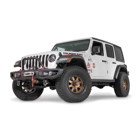 Warn 1-Piece Mid-Height Powder Coated Black Bumper Guard for Factory Optional Bumper 102350