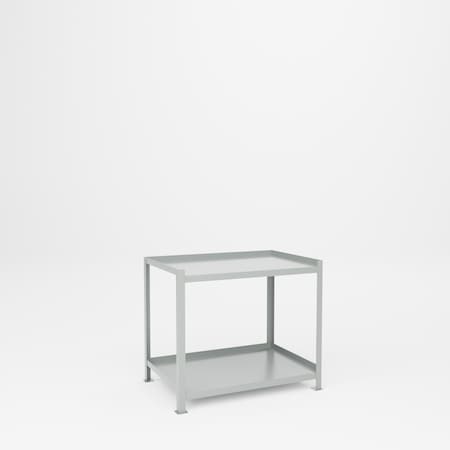 Pucel Utility Table, Two Shelf, 24 in W x 36 in D x 31 in H, Gray TU-2436-2