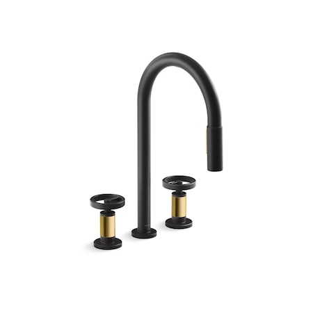 Kohler Billet Pull-down kitchen sink faucet with two-function sprayhead 28671-9-BMB