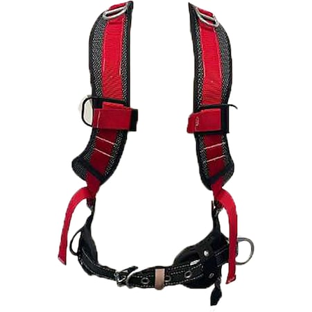 Miller Ladder Climbing Harness, Vinyl Webbing, Adjustable Padded Straps, and Back/Front/Side/Shoulder D-Rings 733-201-001