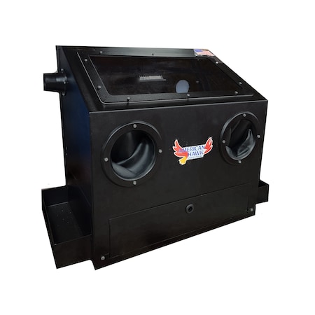 American Hawk Industrial Benchtop Abrasive Blast Cabinet 25.5in H x 25.5in W x 17in D Black BT25-Black