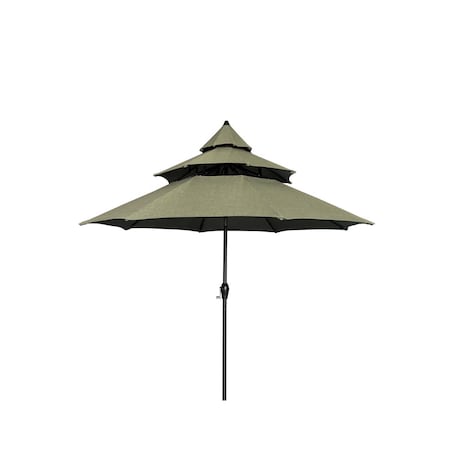Living Accents Pagoda 9 ft. Tiltable Green Patio Umbrella YQ106BK-GR