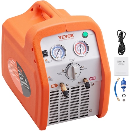 Vevor Refrigerant Recovery Machine 1 HP Dual Cylinder AC HVAC Recycling Tool RR500