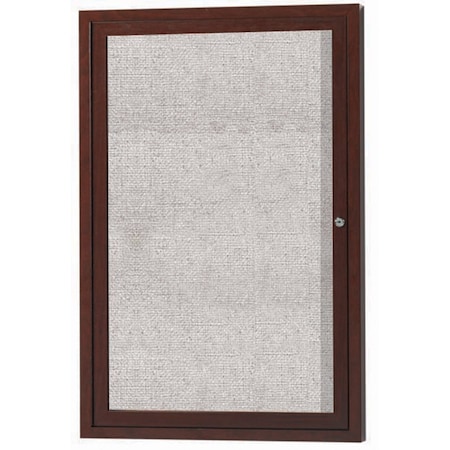 Aarco Outdoor Enclosed Bulletin Board w/ Al Wood Look Finish, Walnut Wood Look, 24''Hx18''W ODCCWW2418R