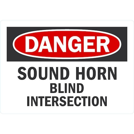 Lyle Sound Horn Blind Intersection, 5x3.5, Non-Reflective, White G-16740-ND_5x3.5
