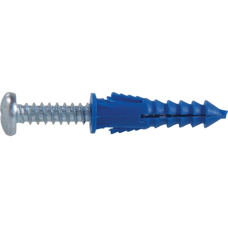 Hillman No, 8 - No, 10 - No, 12 Thread x 1-1/4'' Blue Ribbed Plastic Anchor, 6 Ct. 5108
