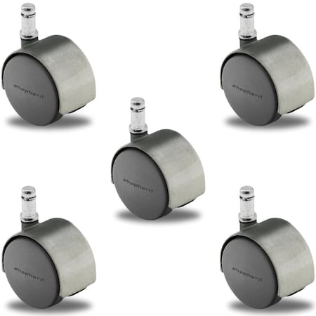 Shepherd Hardware Pacer Satin Chrome Hooded Chair Caster Set of 5, 5PK PPA50223SC-4-PACK