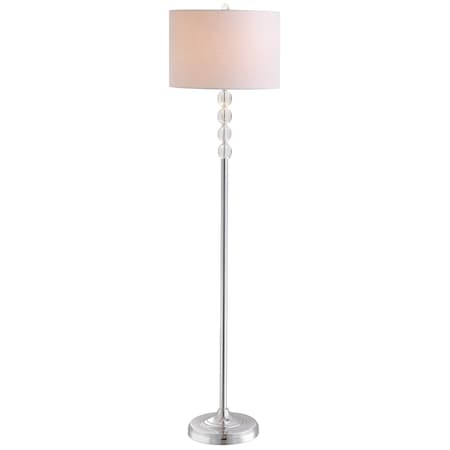 Jonathan Y Aubrey 59.5" Crystal / Metal LED Floor Lamp, Clear/Chrome JYL2028A
