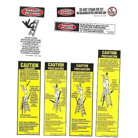 Werner AL Stepladder Safety and Instruction Labels LAS100