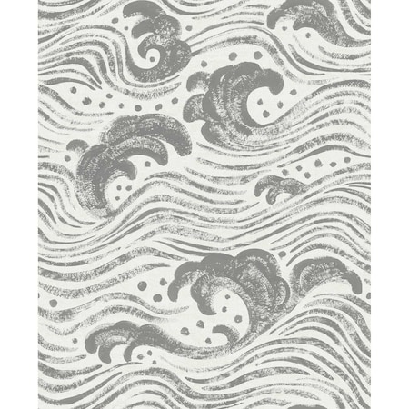 A-Street Prints Swell Charcoal Ocean Wave Wallpaper 4172-27510