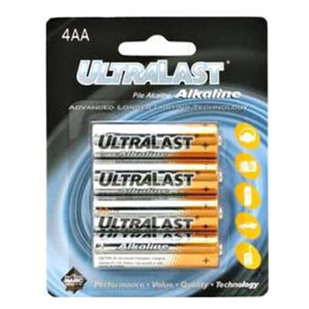Ultralast Aa Alkaline Batteries, 4PK ULA4AA