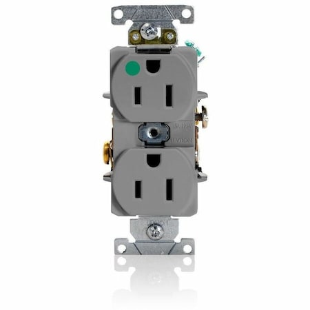 Leviton Heavy Duty Hospital Grade Duplex Receptacle, 15 Amp, 125 Volt 8200-HGY