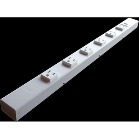 X1 Power Strip, USB, 5-15R, Hardwire, 0 ft., White HRU206VW