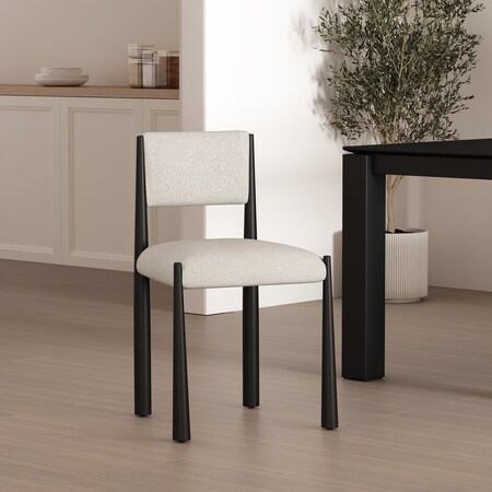 Manhattan Comfort Lennor Metal Boucle Side Chair in Cream - Set of 2 DC1502-2