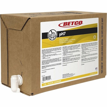 Betco pH7 Floor Cleaner, Lemon Scent, 5 gal Bag-in-Box 138B500