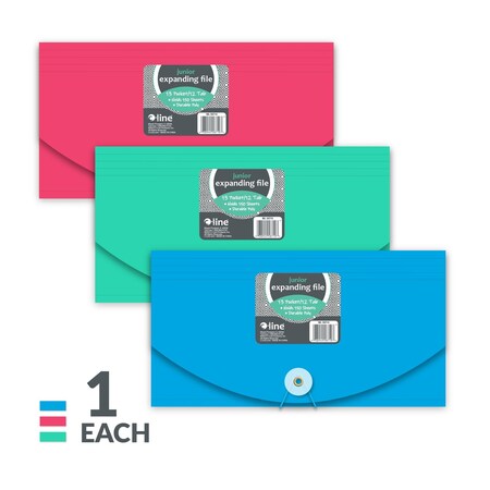 C-Line Products 5" x 10" Assorted 13-Pocket Junior Size Expanding File, 12EA/DS 58710-DS