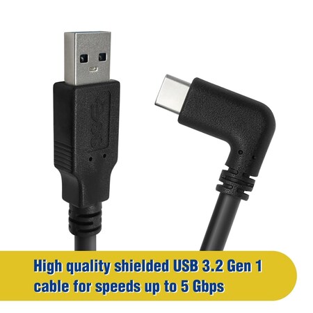 Hi-Tec 16 ft. 5A USB 3.2 Gen 1 Type-C Male To A Male Cable, Black HI3592479