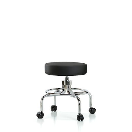 Blue Ridge Ergonomics Screw-Lift Stool, Vinyl, CR, Casters, Blk BR-VSLMD-CR-RC-8540