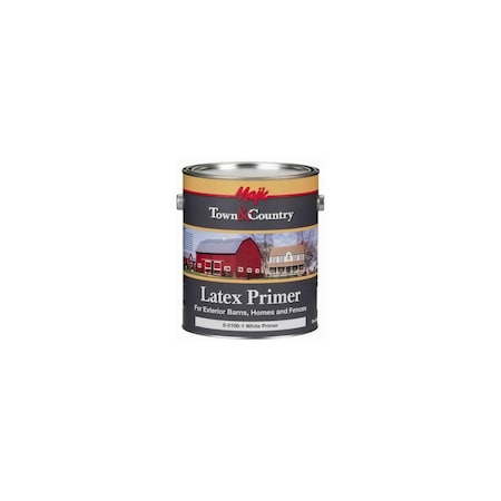 True Value Town & Country Exterior Barn & Fence Paint, Latex Primer, White, Gallon 8-0100-1