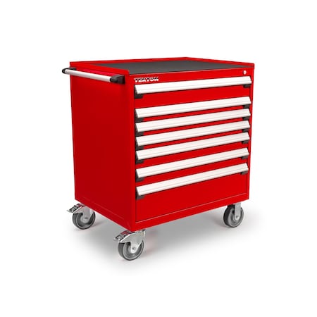 Tekton Rolling Tool Cabinet, 7 Drawer, Red, Steel, 36 in W x 27 in D x 41-1/2 in H OCL33200STM