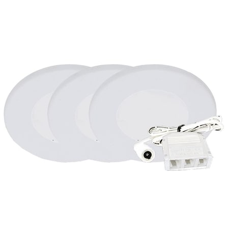 Westgate 12V 3-PACK KIT SLIM PUCK LIGHT, ETL, 4000K, WHITE, 2W PL12-3KIT-40K-WH