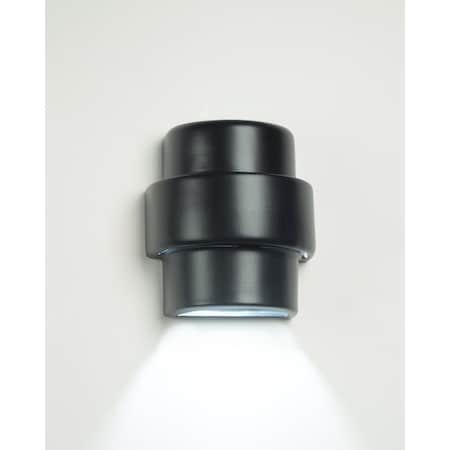 Luxury Lighting Fasciato 9 in Tall Ceramic Outdoor Wall Light, Matte Black Paint Finish 120-00-MBP-ud-7