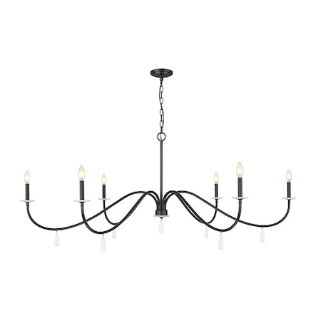 Z-Lite Toussant Matte Black 6 Light Chandelier 6103-63MB