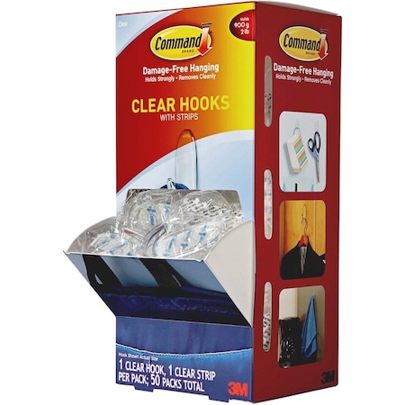 Command Hook, Medium, Clear, PK50 17091CLRCABP