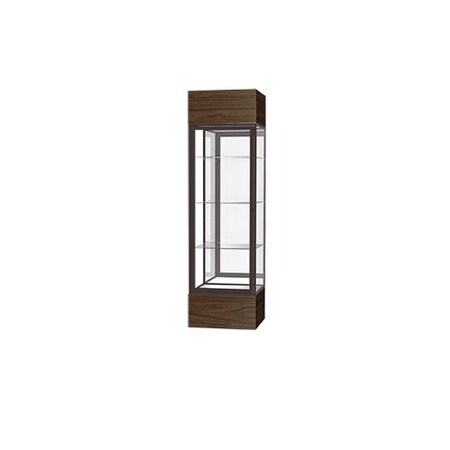 Ghent Lighted Floor Display Case 24x72x24, Mirror, Bronze 4124MB-BZ-WV